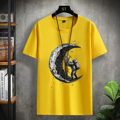 Vicces nyomott póló férfiaknak Nyári rövid ujjú felsők Pamut pólók Harajuku ruhák Y2k pólók Kényelmes laza utcai viselet