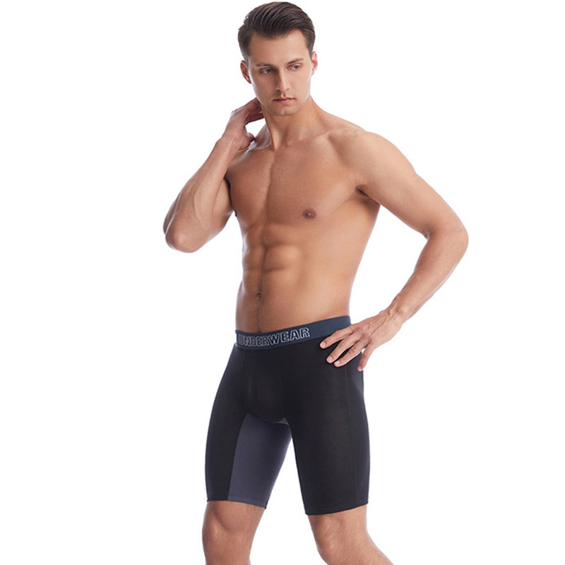 Liela izmēra vīriešu seksīgas apakšbiksītes Apakšveļa Bambusa šķiedras vidukļa vidū, gari bokseršorti Homme garās apakšbikses vīriešu apakšbikses