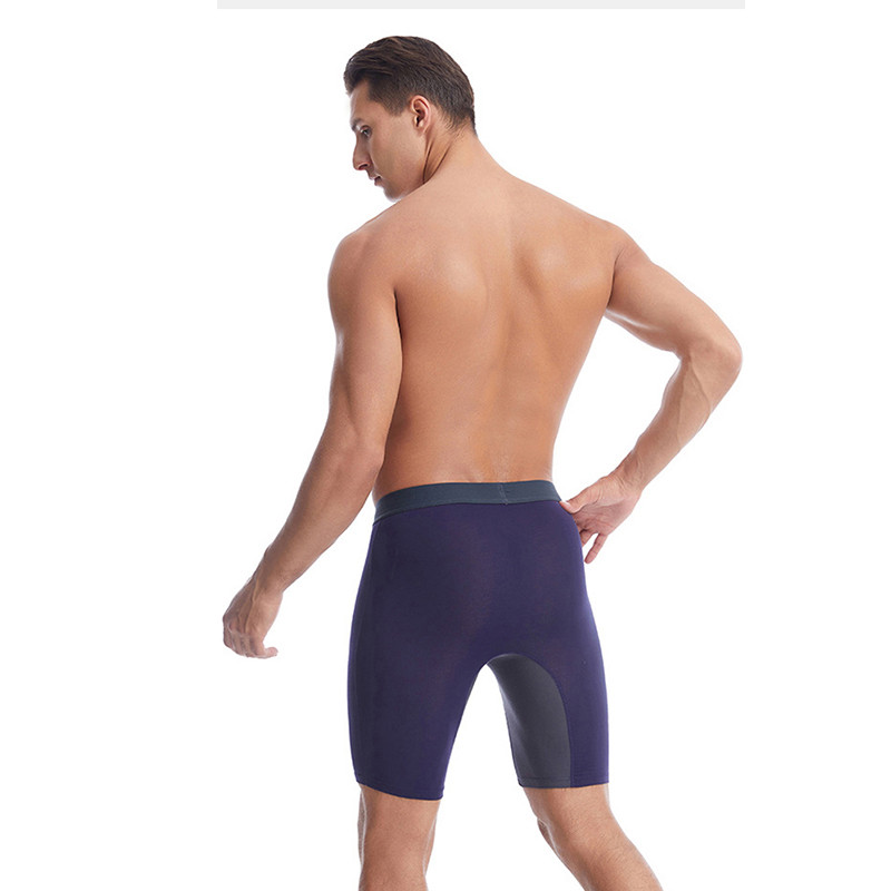 Liela izmēra vīriešu seksīgas apakšbiksītes Apakšveļa Bambusa šķiedras vidukļa vidū, gari bokseršorti Homme garās apakšbikses vīriešu apakšbikses