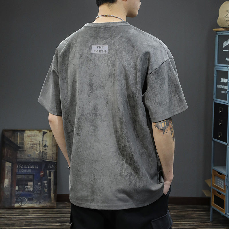 Όμορφα ανδρικά μπλουζάκια με στρογγυλή λαιμόκοψη μονόχρωμα πουλόβερ μονόχρωμα Vintage Άνοιξη Καλοκαίρι Λεπτά Streetwear Ανδρικά Ρούχα Φαρδιά