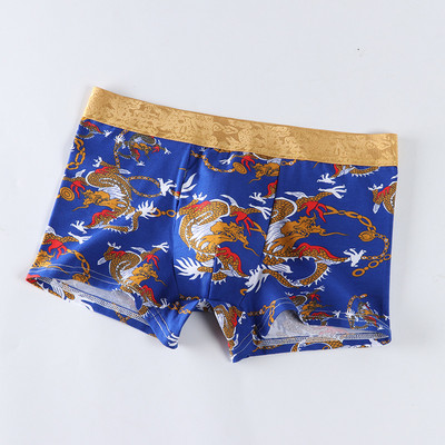 Fashion Boxer Ανδρικά εσώρουχα Ανδρικά βαμβακερά Cuecas Masculina Man Dragon Μπόξερ με στάμπα που αναπνέουν Σώβρακο Μπόξερ Σορτς Μέγεθος L-4XL