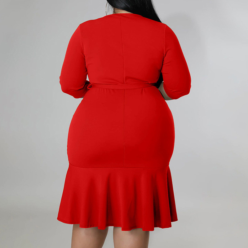 Női ruházat V-nyakú fűzős masszív patchwork fodros estélyi buli Szexi háromnegyedes ujjú táska csípős mini nagy ruha