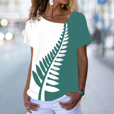 2022 nyári női virágos festmény póló Virágos színes blokkmintás V nyakú alap felsők Zöld fekete piros / 3D nyomtatású ing