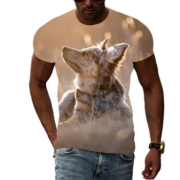 Summer Men Cool Animal Wolf γραφικά μπλουζάκια Casual Fashion Personality Print Μπλουζάκια με κοντό μανίκι Hip Hop Harajuku T-shirt Top