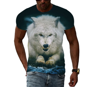 Summer Men Cool Animal Wolf γραφικά μπλουζάκια Casual Fashion Personality Print Μπλουζάκια με κοντό μανίκι Hip Hop Harajuku T-shirt Top