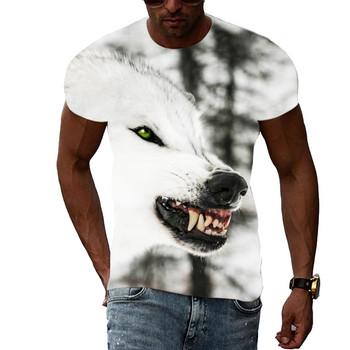 Summer Men Cool Animal Wolf γραφικά μπλουζάκια Casual Fashion Personality Print Μπλουζάκια με κοντό μανίκι Hip Hop Harajuku T-shirt Top