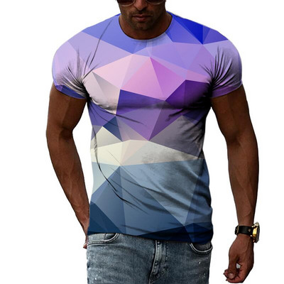 Καλοκαιρινή μόδα δημιουργικά αφηρημένα γραφικά μπλουζάκια για άντρες Casual 3D print Hip hop Harajuku Personality με στρογγυλή λαιμόκοψη κοντό μανίκι