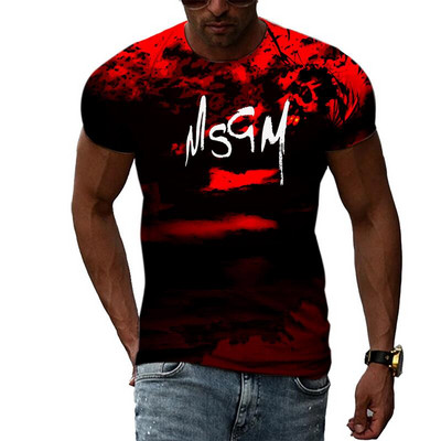 Καλοκαιρινή μόδα δημιουργικά αφηρημένα γραφικά μπλουζάκια για άντρες Casual 3D print Hip hop Harajuku Personality με στρογγυλή λαιμόκοψη κοντό μανίκι