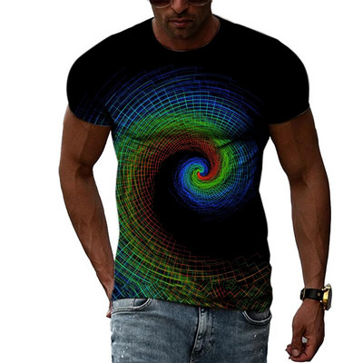 Καλοκαιρινή μόδα δημιουργικά αφηρημένα γραφικά μπλουζάκια για άντρες Casual 3D print Hip hop Harajuku Personality με στρογγυλή λαιμόκοψη κοντό μανίκι