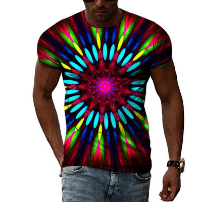 Καλοκαιρινή μόδα δημιουργικά αφηρημένα γραφικά μπλουζάκια για άντρες Casual 3D print Hip hop Harajuku Personality με στρογγυλή λαιμόκοψη κοντό μανίκι