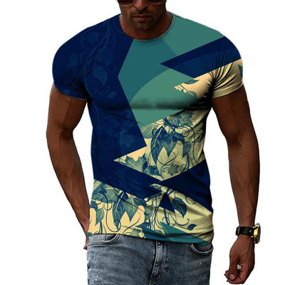 Καλοκαιρινή μόδα δημιουργικά αφηρημένα γραφικά μπλουζάκια για άντρες Casual 3D print Hip hop Harajuku Personality με στρογγυλή λαιμόκοψη κοντό μανίκι