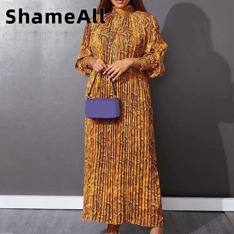 Sievietēm liela izmēra puspiedurknēm čūskas ādas apdruka tauriņš, gara kleita 4XL vasaras augsta jostasvieta ar jostu, kroku Āfrikas satīna zaļš halāts