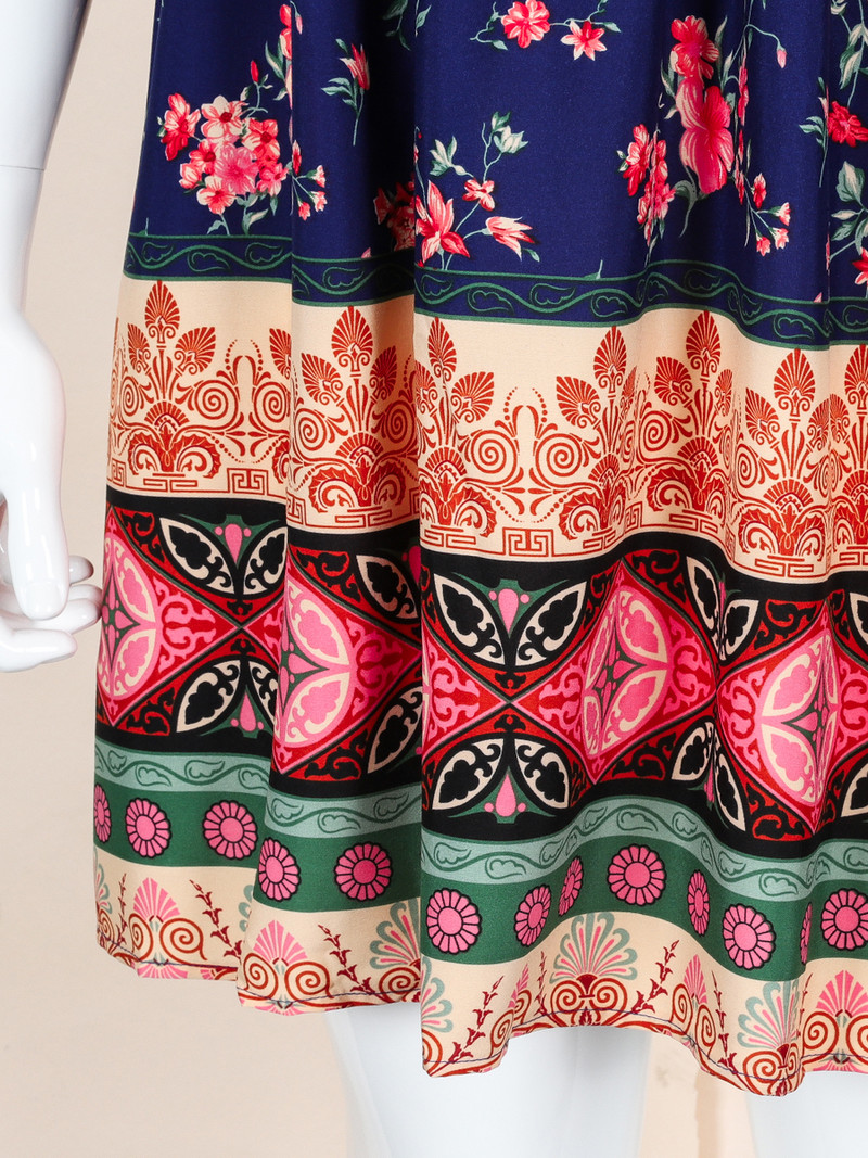 Rochie Finjani cu decolteu în V cu mânecă scurtă cu volană Rochii de mărime mare pentru femei