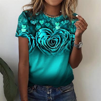 2023 m. mada Moteriška Palaidinė Gėlėta Grafika Laisvalaikio Harajuku marškinėliai Vasariniai trumpomis rankovėmis Moteriški drabužiai Didelės viršūnės, vaikiškos 100-6XL