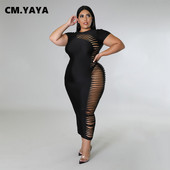 CM.YAYA lielizmēra sieviešu eleganta kleita ar īsām piedurknēm 2022. gada vasaras ikdienas ielas apģērbi, seksa naktsklubu kleitas