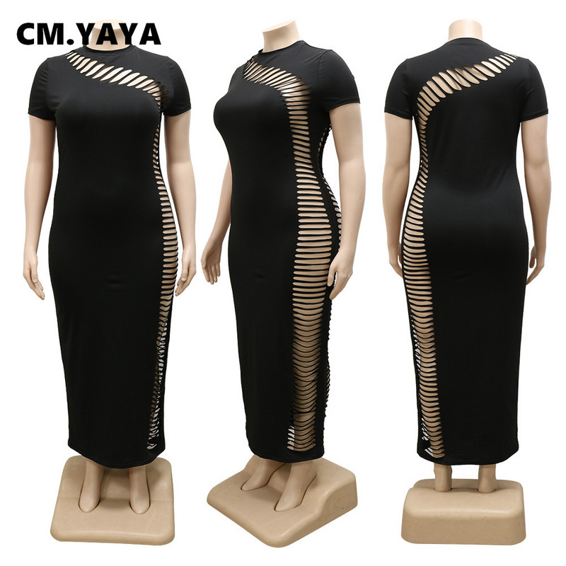 CM.YAYA lielizmēra sieviešu eleganta kleita ar īsām piedurknēm 2022. gada vasaras ikdienas ielas apģērbi, seksa naktsklubu kleitas
