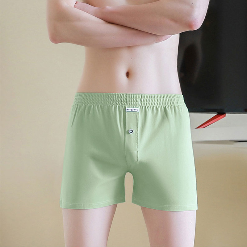 Brīva vīriešu apakšveļa kokvilna, mājīga vidēja jostasvieta, bultas bikses, elpojošas vīriešu vasaras liela izmēra bokseršorti mājas valkāšanai guļamvietas