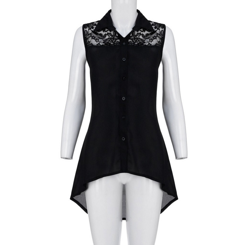 Topuri și bluze pentru femei 2020, de vară, de dimensiuni mari, pentru femei, de culoare solidă, vestă de mărime mare, din dantelă, înalte, joase, cămăși fără mâneci asimetrice