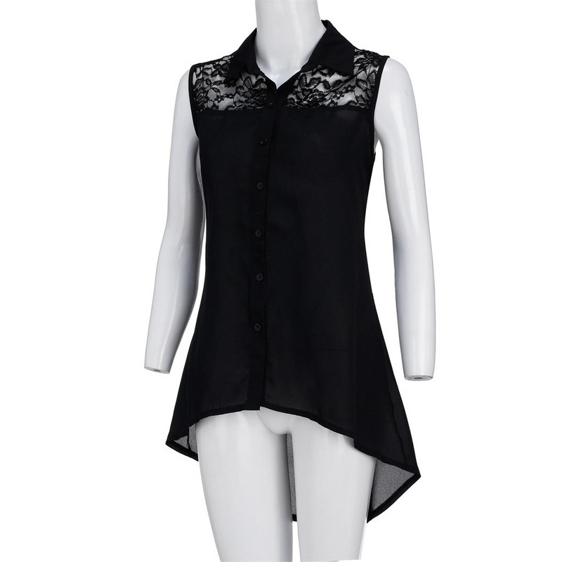 Topuri și bluze pentru femei 2020, de vară, de dimensiuni mari, pentru femei, de culoare solidă, vestă de mărime mare, din dantelă, înalte, joase, cămăși fără mâneci asimetrice