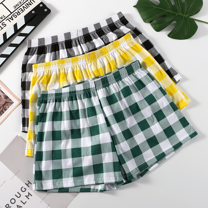 Καρό ανδρικό σορτς βέλος Παντελόνι βαμβακερό φαρδύ ελαστικό εσώρουχο Ανδρικό μπόξερ Σορτς Νεανικό αναπνεύσιμο υπνοπαντελόνι Cuecas Hombre