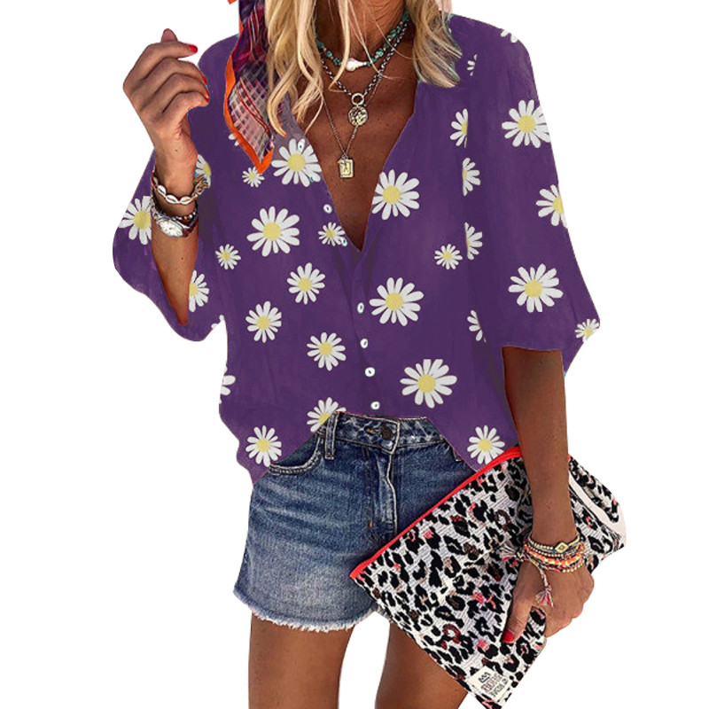 Bluză pentru femei 2020, primăvară vară, imprimeu floral, bluze și bluze pentru femei, cu decolteu în V, cu mânecă lungă, cămăși de birou, îmbrăcăminte de stradă, cămașă de mărime mare