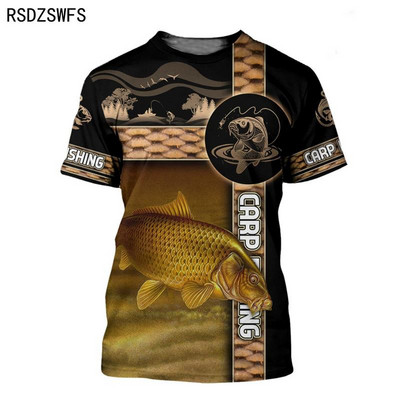 Horgász Férfi és Női 3D nyomtatású póló Divat O-nyakú, rövid ujjú, nagyméretű póló Vicces póló Nyári Férfi Ruházat Felsők Pó