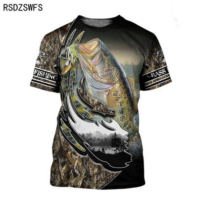Horgász Férfi és Női 3D nyomtatású póló Divat O-nyakú, rövid ujjú, nagyméretű póló Vicces póló Nyári Férfi Ruházat Felsők Pó
