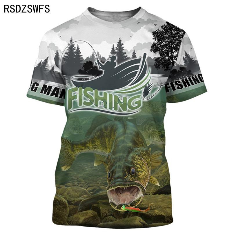 Horgász Férfi és Női 3D nyomtatású póló Divat O-nyakú, rövid ujjú, nagyméretű póló Vicces póló Nyári Férfi Ruházat Felsők Pó