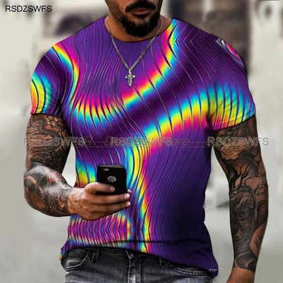 Marka Muška ljetna majica kratkih rukava Tech Swirl Digital Information 3D Printing Muška majica Harajuku Fashion Streetwear Veličina 5XL