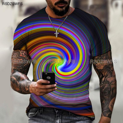 Marka Muška ljetna majica kratkih rukava Tech Swirl Digital Information 3D Printing Muška majica Harajuku Fashion Streetwear Veličina 5XL
