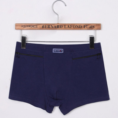 Vīriešu seksīgas biksītes Kokvilnas dubultās rāvējslēdzēja kabatas Zādzību necaurlaidīgas vīriešu bokseršorti Apakšveļa Elpojoša Mode Vīriešu Apakšbikses Cueca