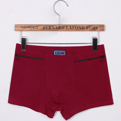 Vīriešu seksīgas biksītes Kokvilnas dubultās rāvējslēdzēja kabatas Zādzību necaurlaidīgas vīriešu bokseršorti Apakšveļa Elpojoša Mode Vīriešu Apakšbikses Cueca