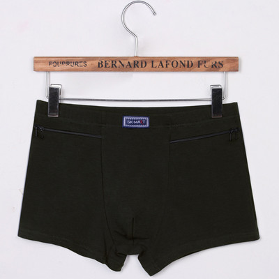 Vīriešu seksīgas biksītes Kokvilnas dubultās rāvējslēdzēja kabatas Zādzību necaurlaidīgas vīriešu bokseršorti Apakšveļa Elpojoša Mode Vīriešu Apakšbikses Cueca