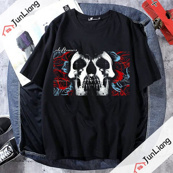 Deftones Skull Black T-shirt New Band Merch Ανδρικό ανδρικό μπλουζάκι Streetwear