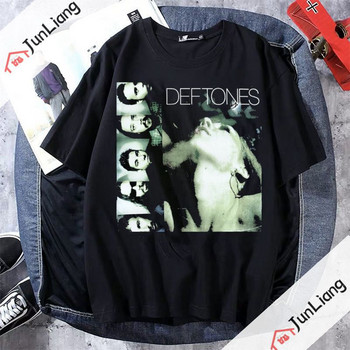 Deftones Skull Black T-shirt New Band Merch Ανδρικό ανδρικό μπλουζάκι Streetwear