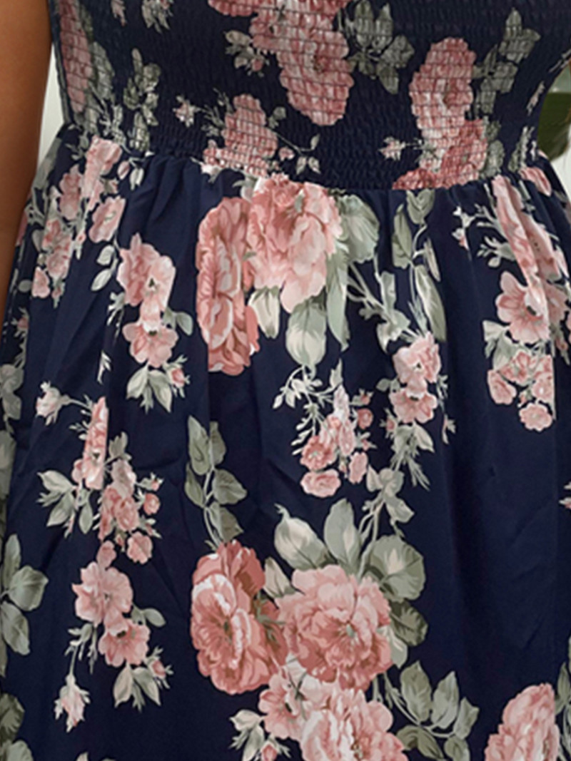 Finjani sieviešu Cami kleita, ikdienas kleita ar ziedu apdruku, seksīga kleita, eleganta lielizmēra vidēja izmēra kleita