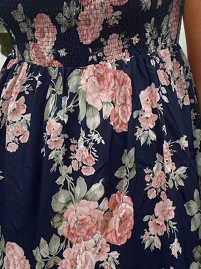 Finjani sieviešu Cami kleita, ikdienas kleita ar ziedu apdruku, seksīga kleita, eleganta lielizmēra vidēja izmēra kleita