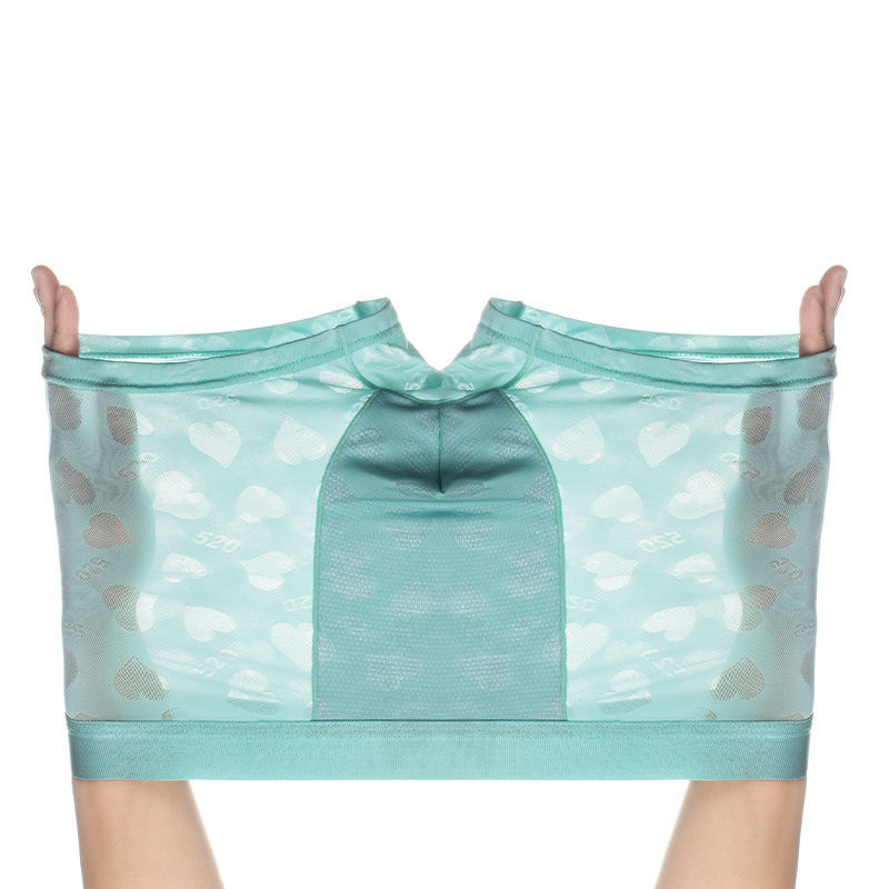 Νέα ανδρικά εσώρουχα με τύπωμα καρδιάς Σέξι εσώρουχα με αναπνεύσιμο εσώρουχο Quick Dry Fashion Jacquard Thin U Bulge Pouch Ανδρικά σορτς μπόξερ