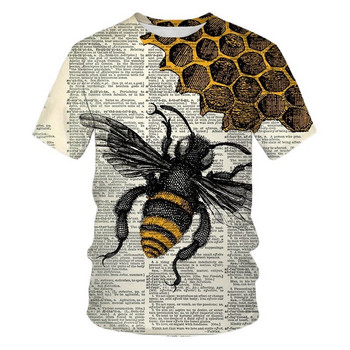 Ανδρικό μπλουζάκι Honey Bee Print Μπλουζάκι Καλοκαιρινό Hip Hop Harajuku Μόδα κοντομάνικο μπλουζάκι Casual με λαιμόκοψη O-λαιμόκοψη Ανδρικά ρούχα