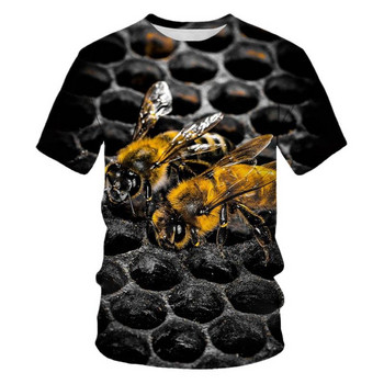 Ανδρικό μπλουζάκι Honey Bee Print Μπλουζάκι Καλοκαιρινό Hip Hop Harajuku Μόδα κοντομάνικο μπλουζάκι Casual με λαιμόκοψη O-λαιμόκοψη Ανδρικά ρούχα