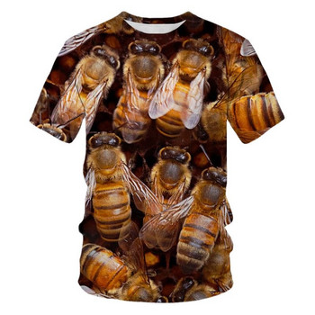 Ανδρικό μπλουζάκι Honey Bee Print Μπλουζάκι Καλοκαιρινό Hip Hop Harajuku Μόδα κοντομάνικο μπλουζάκι Casual με λαιμόκοψη O-λαιμόκοψη Ανδρικά ρούχα