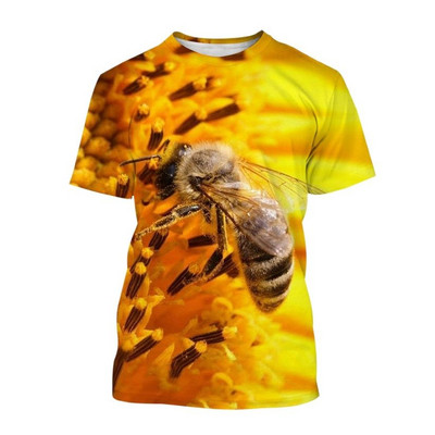Ανδρικό μπλουζάκι Honey Bee Print Μπλουζάκι Καλοκαιρινό Hip Hop Harajuku Μόδα κοντομάνικο μπλουζάκι Casual με λαιμόκοψη O-λαιμόκοψη Ανδρικά ρούχα