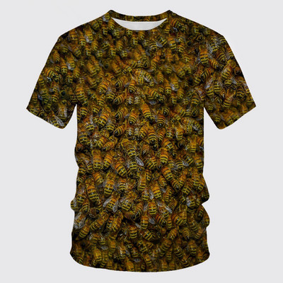 Ανδρικό μπλουζάκι Honey Bee Print Μπλουζάκι Καλοκαιρινό Hip Hop Harajuku Μόδα κοντομάνικο μπλουζάκι Casual με λαιμόκοψη O-λαιμόκοψη Ανδρικά ρούχα