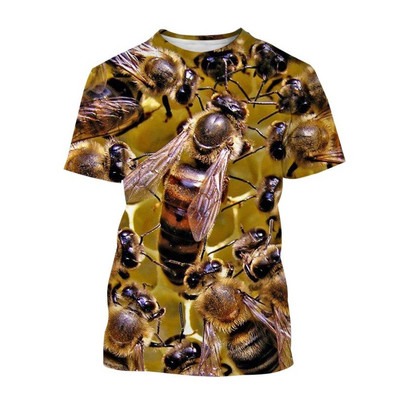 Ανδρικό μπλουζάκι Honey Bee Print Μπλουζάκι Καλοκαιρινό Hip Hop Harajuku Μόδα κοντομάνικο μπλουζάκι Casual με λαιμόκοψη O-λαιμόκοψη Ανδρικά ρούχα