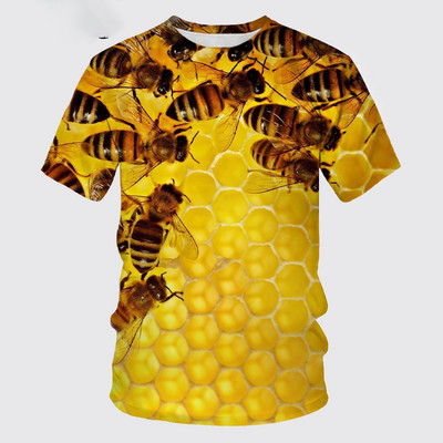 Ανδρικό μπλουζάκι Honey Bee Print Μπλουζάκι Καλοκαιρινό Hip Hop Harajuku Μόδα κοντομάνικο μπλουζάκι Casual με λαιμόκοψη O-λαιμόκοψη Ανδρικά ρούχα
