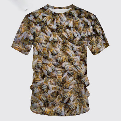 Ανδρικό μπλουζάκι Honey Bee Print Μπλουζάκι Καλοκαιρινό Hip Hop Harajuku Μόδα κοντομάνικο μπλουζάκι Casual με λαιμόκοψη O-λαιμόκοψη Ανδρικά ρούχα