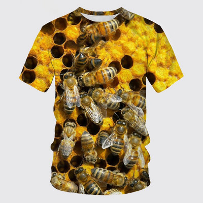 Ανδρικό μπλουζάκι Honey Bee Print Μπλουζάκι Καλοκαιρινό Hip Hop Harajuku Μόδα κοντομάνικο μπλουζάκι Casual με λαιμόκοψη O-λαιμόκοψη Ανδρικά ρούχα