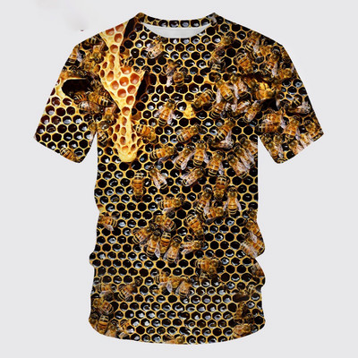 Ανδρικό μπλουζάκι Honey Bee Print Μπλουζάκι Καλοκαιρινό Hip Hop Harajuku Μόδα κοντομάνικο μπλουζάκι Casual με λαιμόκοψη O-λαιμόκοψη Ανδρικά ρούχα