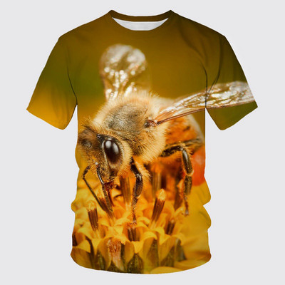 Ανδρικό μπλουζάκι Honey Bee Print Μπλουζάκι Καλοκαιρινό Hip Hop Harajuku Μόδα κοντομάνικο μπλουζάκι Casual με λαιμόκοψη O-λαιμόκοψη Ανδρικά ρούχα