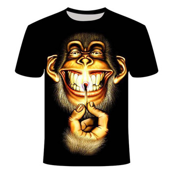 3D Fashion Funny Monkey Graphic t-shirts Καλοκαιρινό Casual Animal Pattern Ανδρικό t-shirt Νέο Hip Hop Print Κοντομάνικο μπλουζάκια Μπλουζάκια